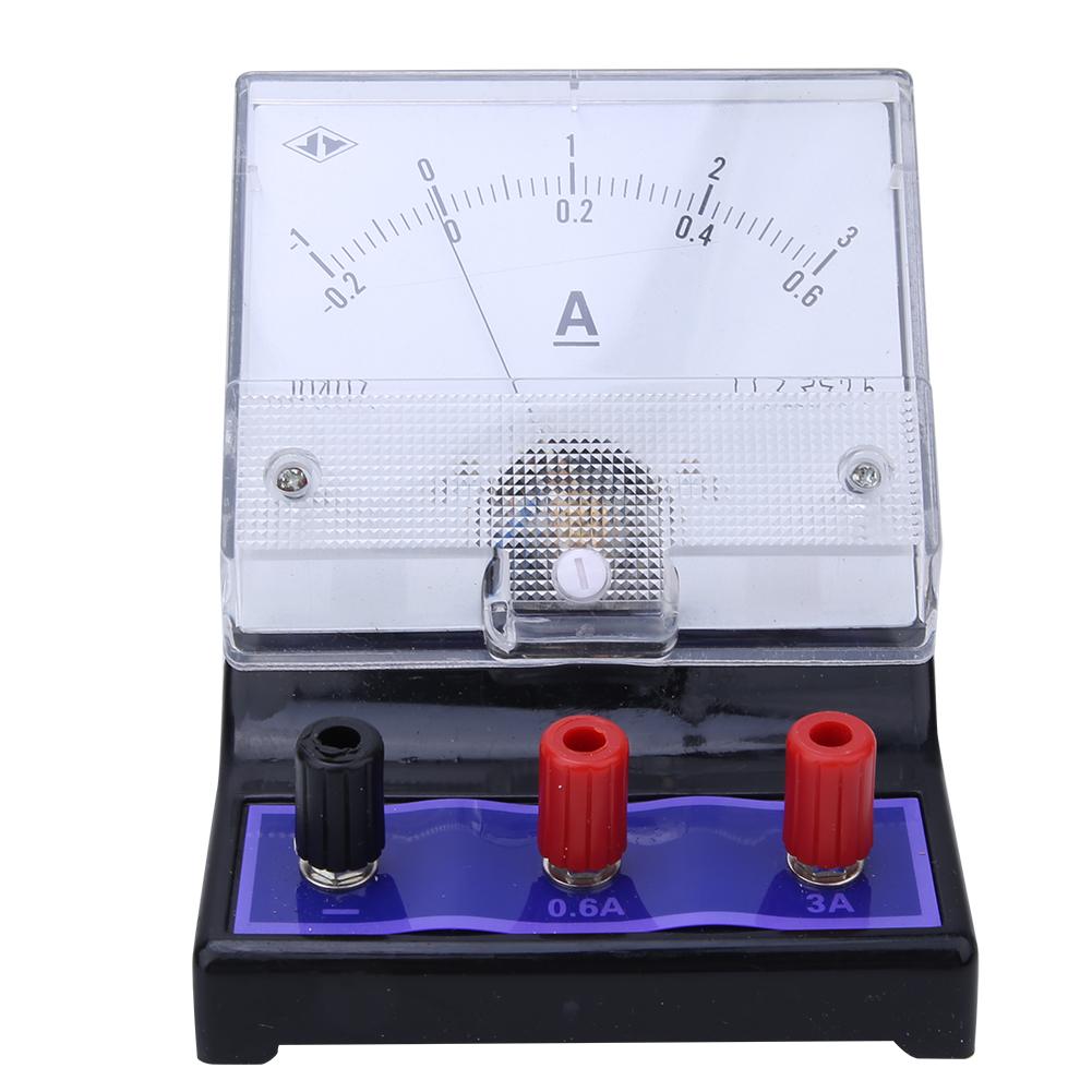 DC Current Measuring Gauge Physical Educational Experimental Current Meter 0~0.6A 0~3A 2.5 Accuracy
