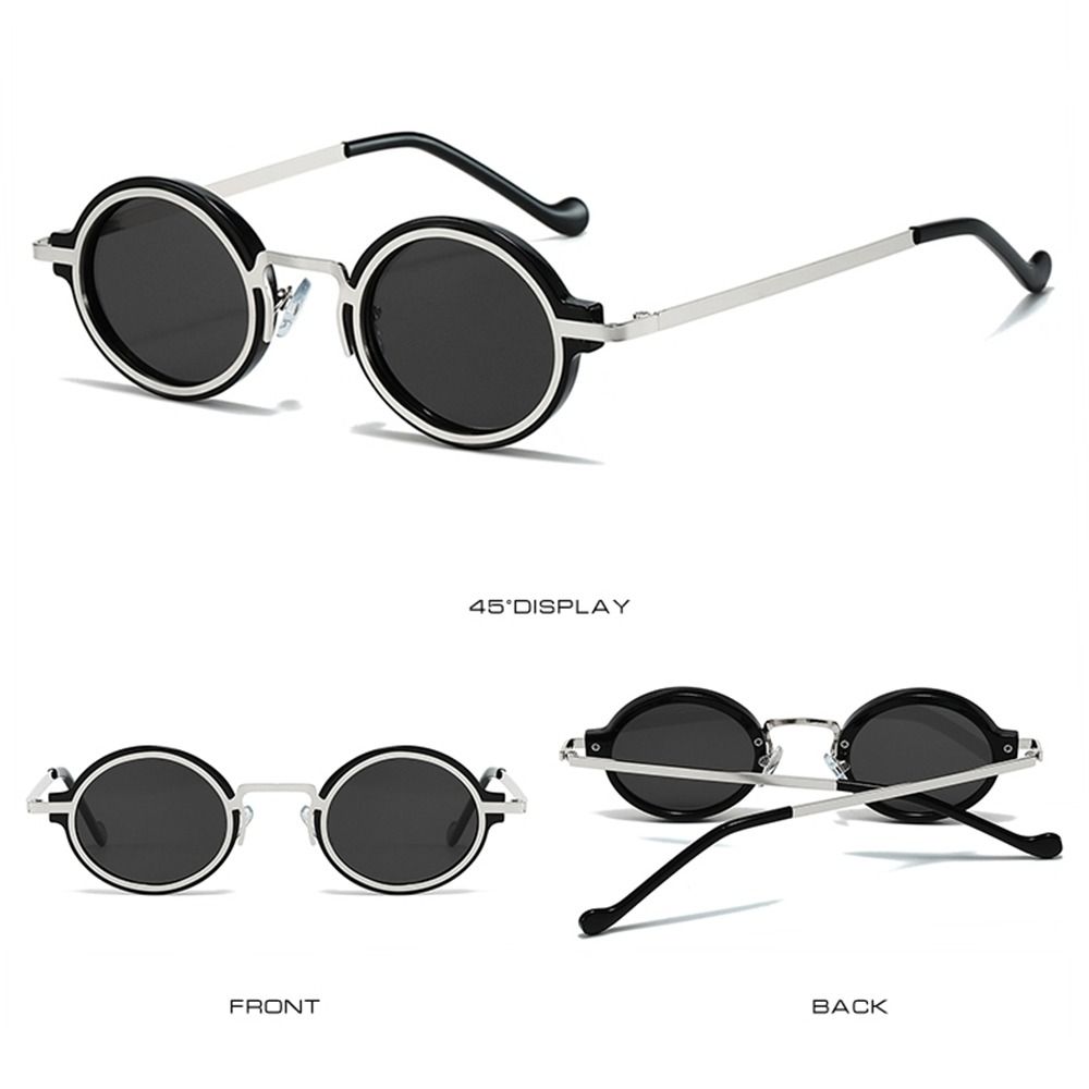 Очки в металлической оправе с защитой UV400, маленькие круглые солнцезащитные очки в стиле ретро для женщин и мужчин