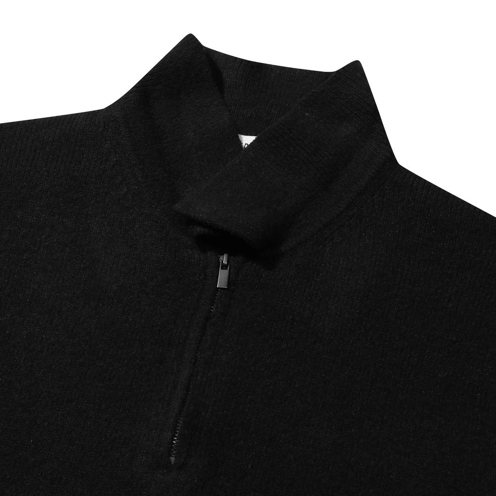 LEDEPT Washable Half-Zip Collar Knit [Black]