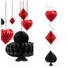 4pcs/Set Three-dimensional Honeycomb Hanging Ornament Casino Party Decoration  Stage Layout
