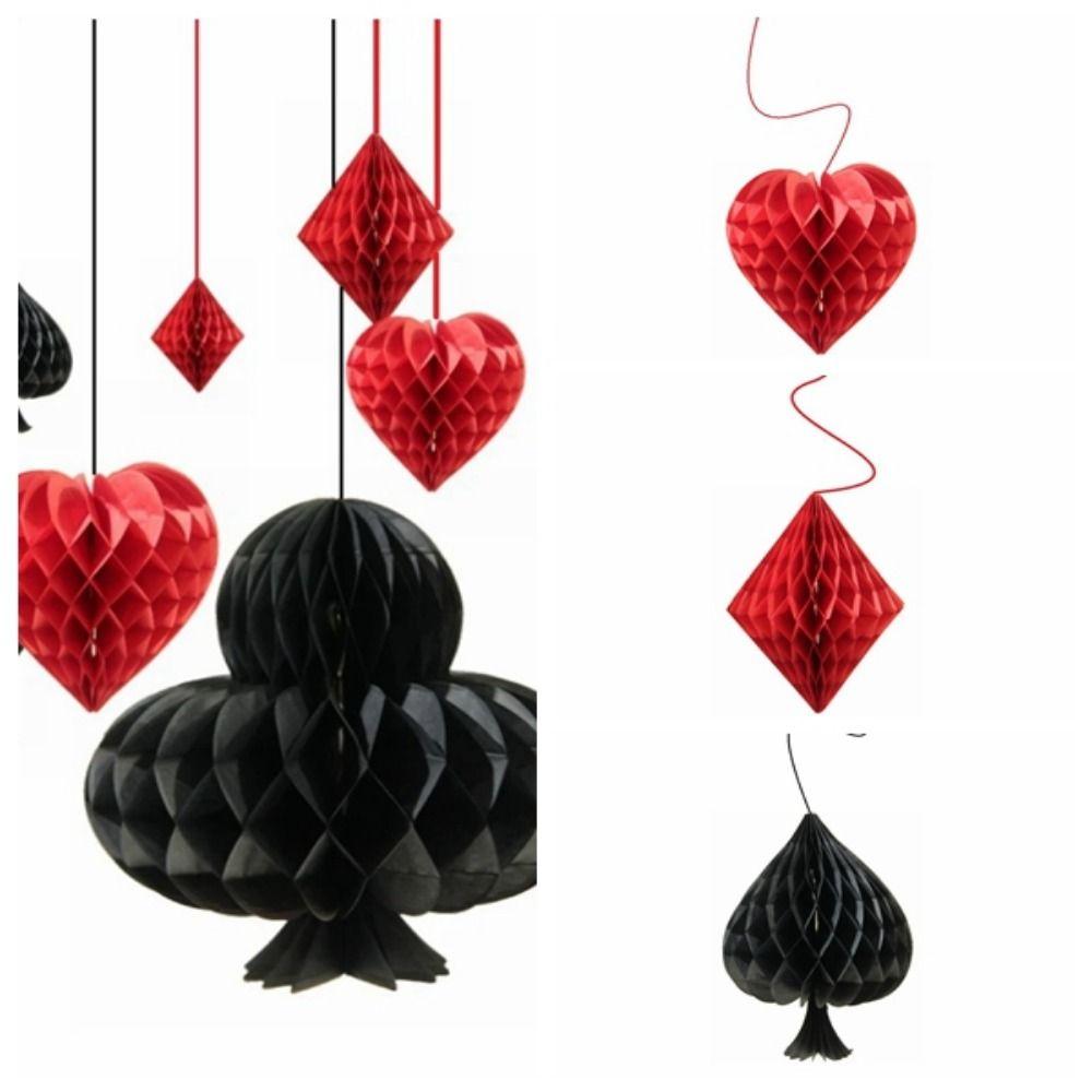 4pcs/Set Three-dimensional Honeycomb Hanging Ornament Casino Party Decoration Stage Layout