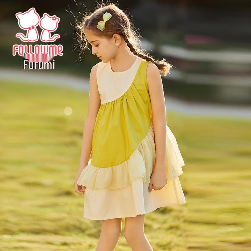 Girls' Summer Sleeveless Lace Patchwork Dress