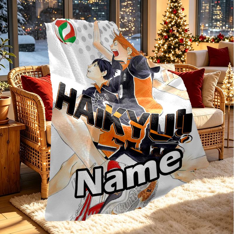 Custom Name Personalized Haikyu Print Blanket, Home Decor, Bedroom, Sofa, Camping, Couch, Gifts for Birthday Christmas