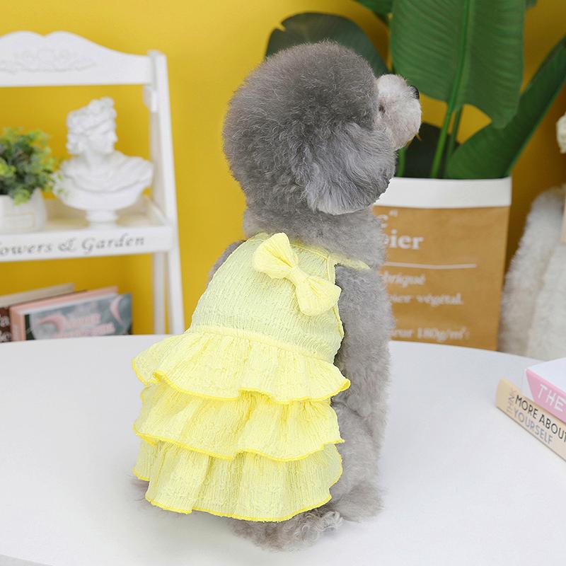 Pet Clothing Spring/Summer Dog New Skirt Dog Clothing Teddy Small Dog Skirt 23 Candy Color Layered Skirt