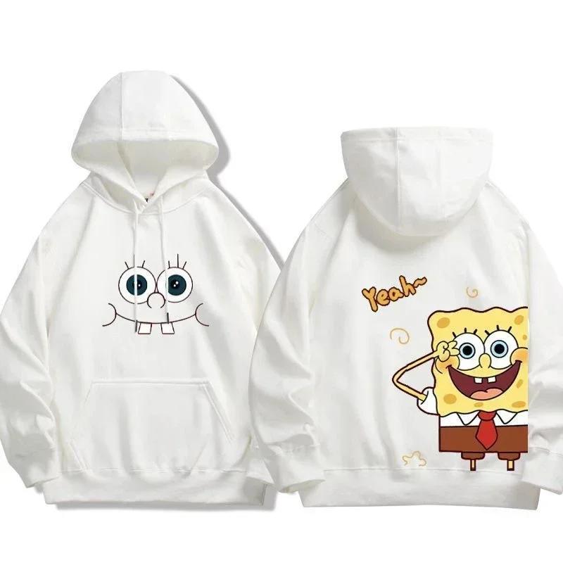 2025 MINISO Animation Spongebob Squarepants Sweatshirt Cartoon Polyester Hoodies for Autumn and Winter Thin or Fleeced Long-Sleeved Hooded