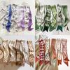 High-Grade Khaki Nude Color Series Silk Scarf Hair Band Ribbon Tied-Up Hair Long Bow Vintage Satin Ribbon Hair Accessories