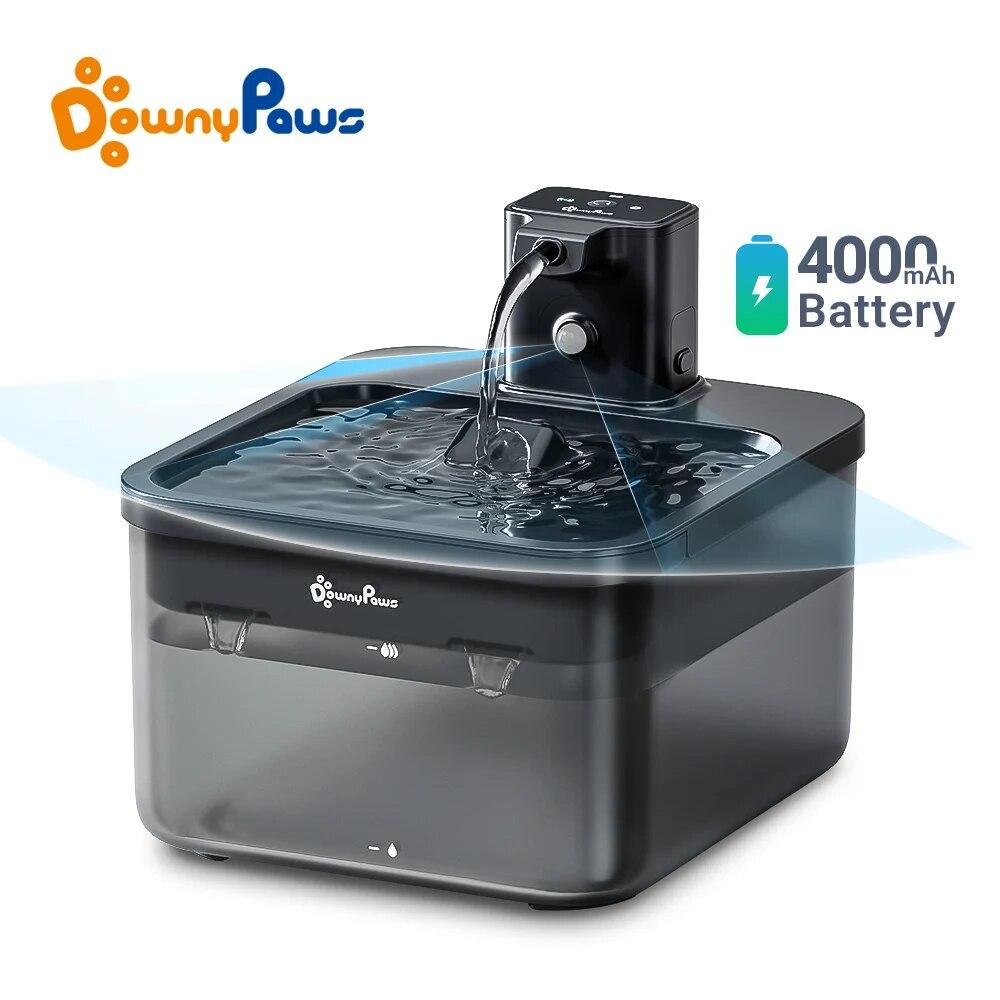 DownyPaws 2,5 л беспроводной фонтан для кошек с батарейным питанием автоматический фонтан для домашних животных с датчиком движения диспенсер для воды для собак