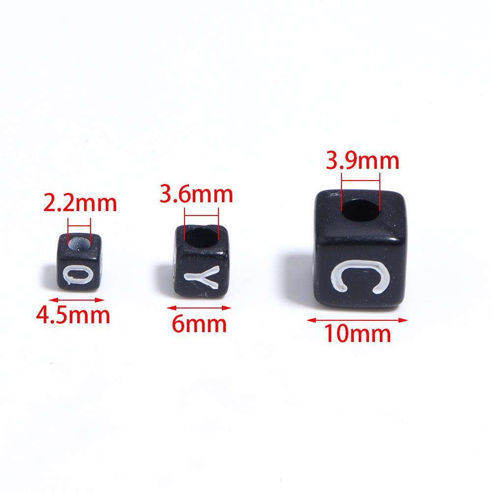 50-100pcs Black Acrylic Letter Beads A-Z Alphabet Beads Cube Spacer Beads For DIY Bracelet Necklace Jewelry Making Accessories