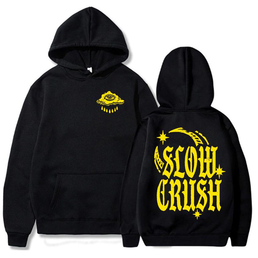 Slow Crush THIRST Альбом Графические Толстовки с Длинным Рукавом Мода Мужские Толстовки Хлопок Осень Свободные Худи Пуловеры для Мужчин Толстовка