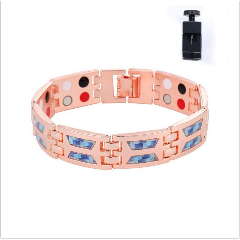 European and American New Double Row Magnet Bracelet European and American Fashion Men's Carbon Fiber Sticker Bracelet Light Luxury Fashion Bracelet