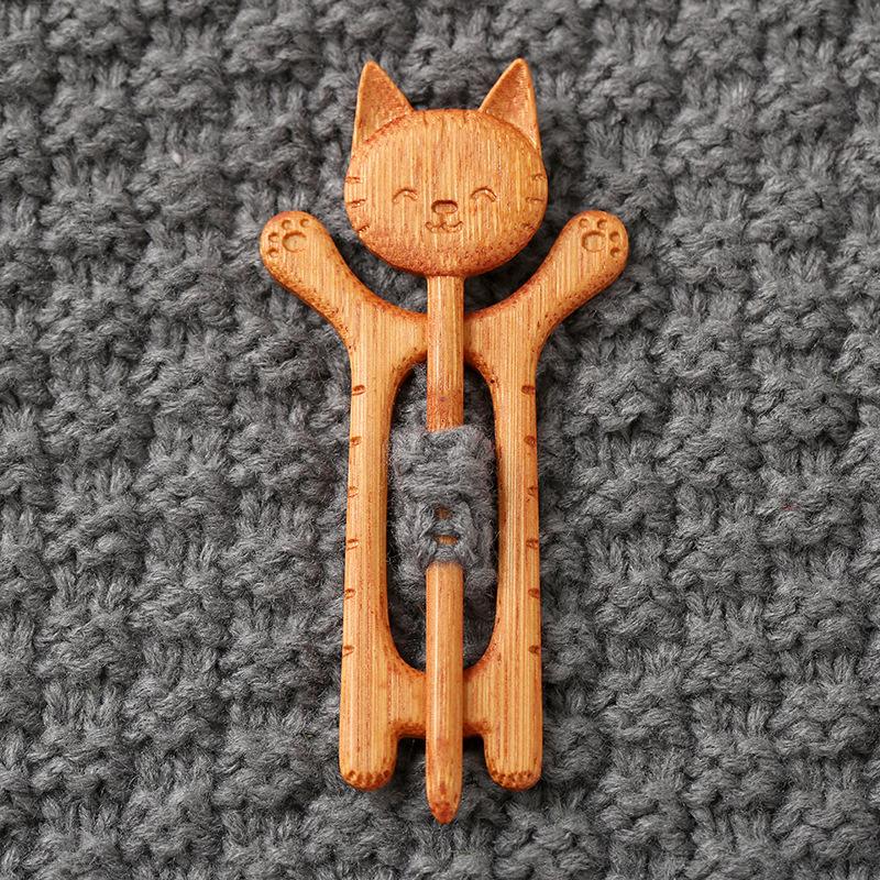 Милый свитер с животными, Деревянная брошь-шарф, Дизайнерское украшение для свитера, Фиксированная пряжка