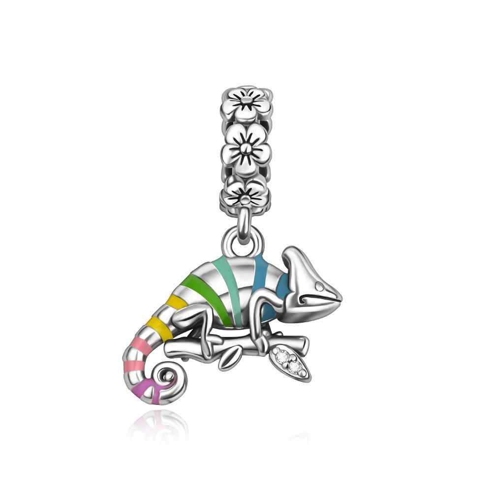 S925 Silver Cute Animal DIY Pendant Charms Set Koala Puppy Elephant Shape Handmade Beaded Necklace Craft Supplies