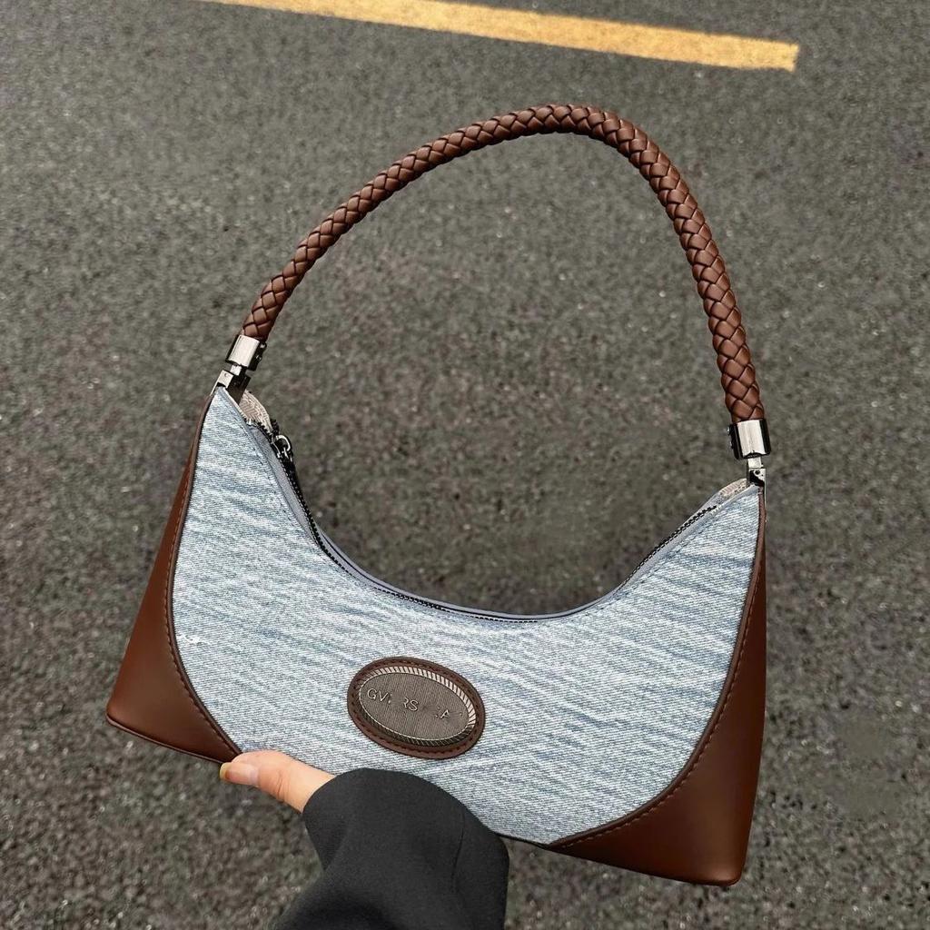 Компактная универсальная высококачественная сумка через подмышку для женщин, модная ретро-сумка, универсальная джинсовая сумка через плечо