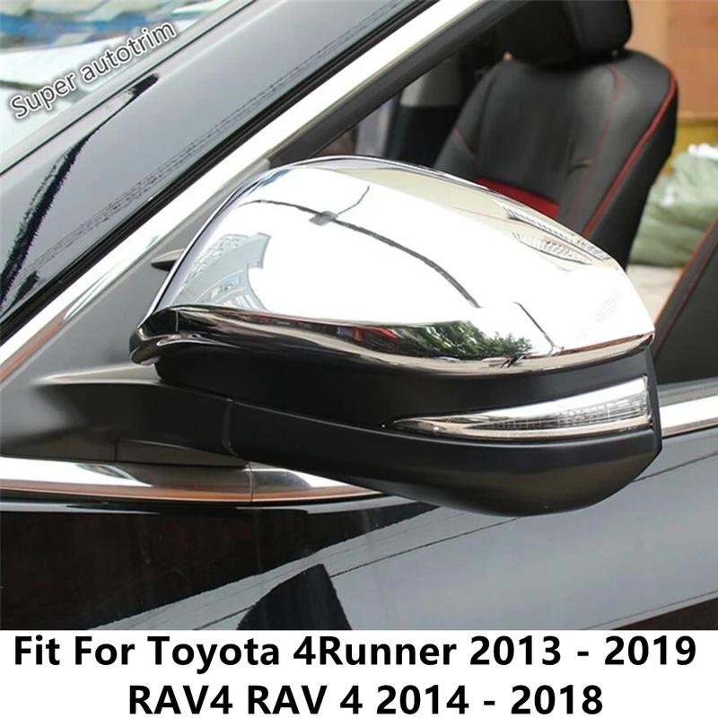 Car Door Rearview Mirror Cap Shell Cover Trim Fit For Toyota 4Runner 2013 - / RAV4 RAV 4 2014 - 2018 ABS Chrome Accessories