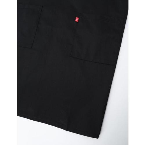 Edwin Apron, Black, Medium, with Adjustable Back Buttons, H-Shaped, and Side Pockets