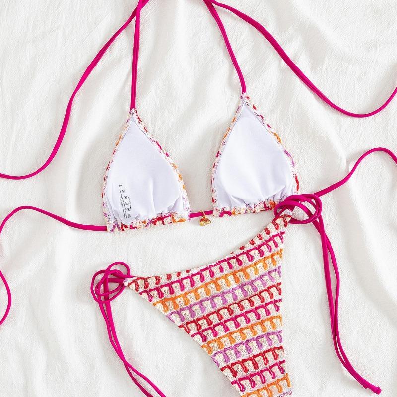 Богемный курортный стиль, бикини на бретельках, раздельный купальник, женский винтажный раздельный купальник с халтер-неком