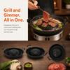 Black Thai BBQ Grill Pan Iron Round Thai Style BBQ Portable Grill Pan with Side  Restaurant Use