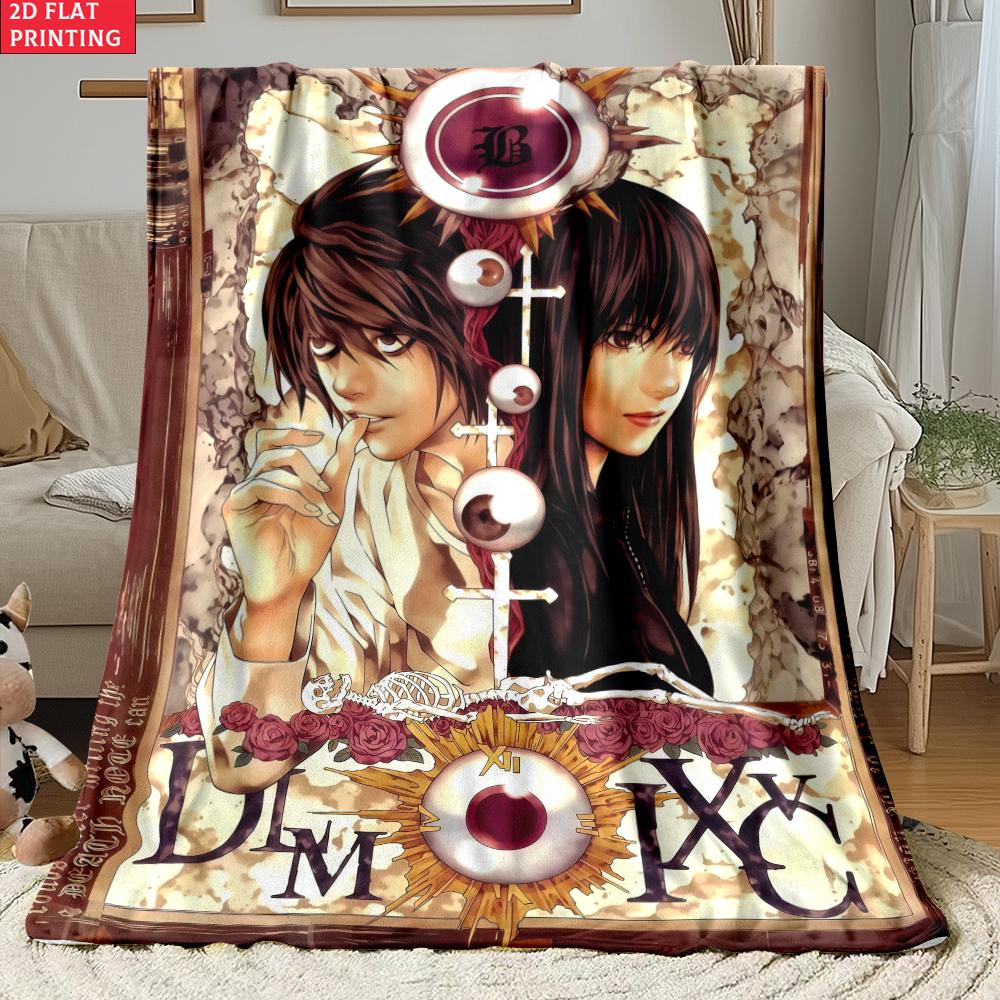 Anime Yagami with Chains Print thin Flannel Blanket for Living Room,Sofas Blankets,Lunch Break,blankets fluffy blanket