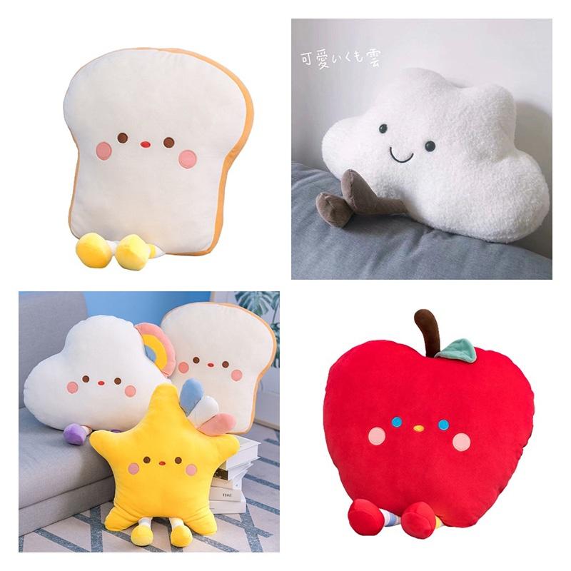 Ultra-soft Crystal Fleece Stuffed Fruit And Bread Plush Toys For Sleeping And Snuggling