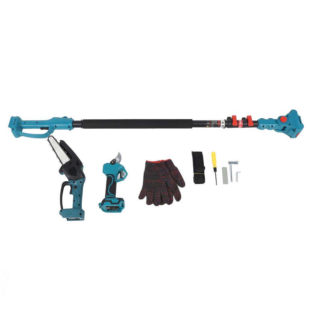 Cordless Electric Pruner Kit 180 Degree Adjustable Pruning Shears and Chainsaw with Telescopic