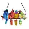 Birds On A Branch Suncatcher Stained Glass Acrylic Window Hanging Decoration with 4 Birds for Garden Home Decor Bird Lover Gift for Mom Grandma