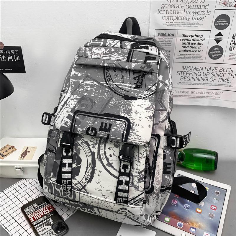 Fashion Shoulders School Bags Nylon Teenagers Backpack Breathable Girls Boy Schoolbag Large Capacity Graffiti Bookbags