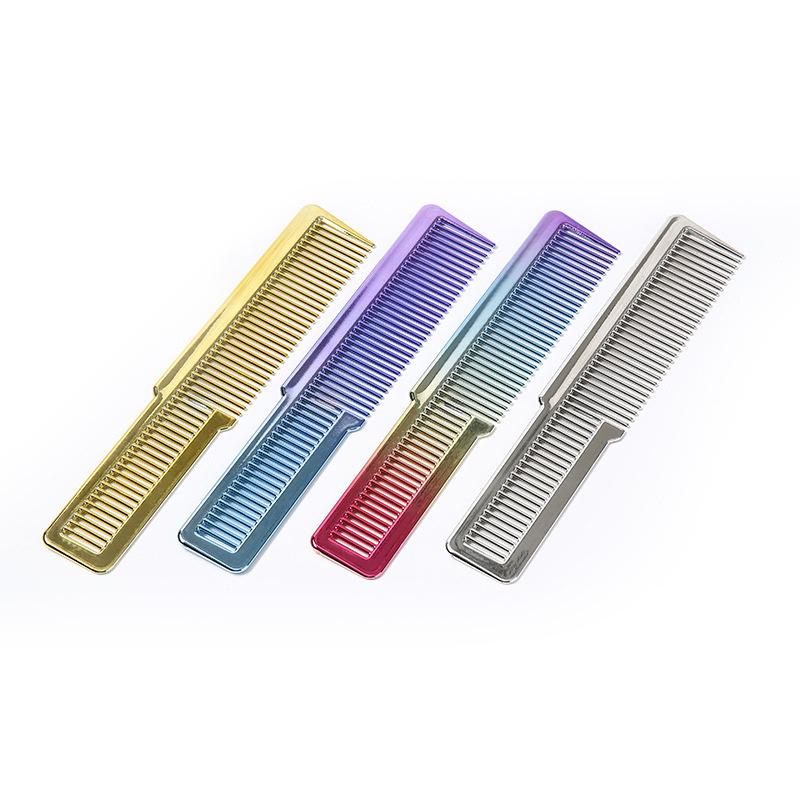 1 шт. Портативный парикмахерский инструмент для укладки волос, парикмахерская, гальванизированная расческа для стрижки и укладки волос, мужская расческа для плоской головы