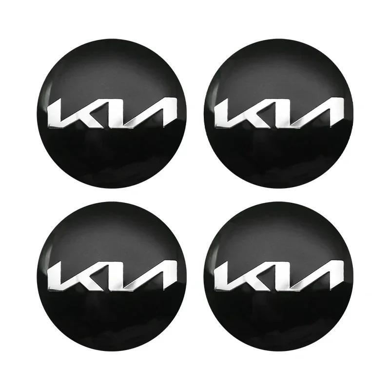 QZGF3 4Pcs 56MM Wheel Center Hub Cap Sticker Rim Cover For Kia EV6 Sorento Niro Stinger Ceed Carnival K5 K9 Soul Carens etc