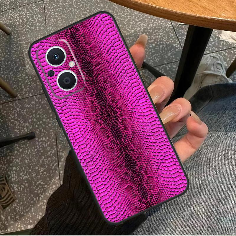 Чехол с принтом под змеиную кожу для OPPO Reno 7 8 Lite 8T 14F 13F 11F 12F 10 11 12 13 14 Pro OPPO Find X8 X5 X6 Pro