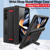 Чехол-шарнир Z Fold 7 6 5 4 для Samsung Galaxy Z Fold 7 6 5 4 Чехол Браслет Переднее Стекло Ремешок на Запястье Подставка Защитная Крышка Funda