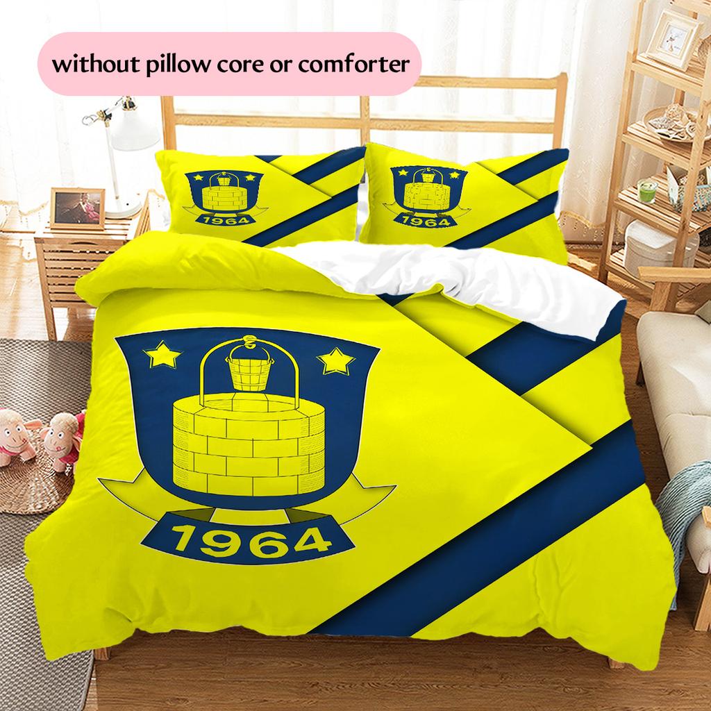 Brøndby IF Pattern Bedding Quilt Set Home Decoration Gift (1 * duvet cover + 2 * pillowcase without core)