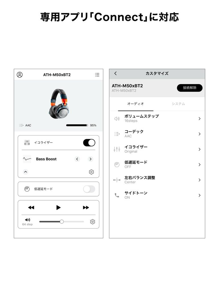 Беспроводные наушники Limited Color LAB 45 мм с большим диаметром драйвера, формирующие задержку соединения, часы Audio-Technica ATH-M50xBT2 / Bluetooth5.0