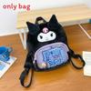 Cute Hello Kitty Kuromi Cinnamoroll My Melody Checkered Pattern Plush Backpack For Leisure Trips