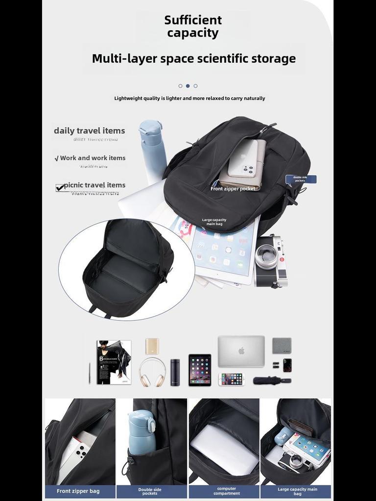 Школьная сумка для колледжа в японском стиле: Классический однотонный рюкзак Harajuku, большой вместимости, универсальный для студенток