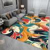 Абстрактное искусство Ковер Мат Коврик Красочный Волновой узор Современный Граффити Дизайн Украшение для дома Гостиная Спальня Пол Нескользящий Мат