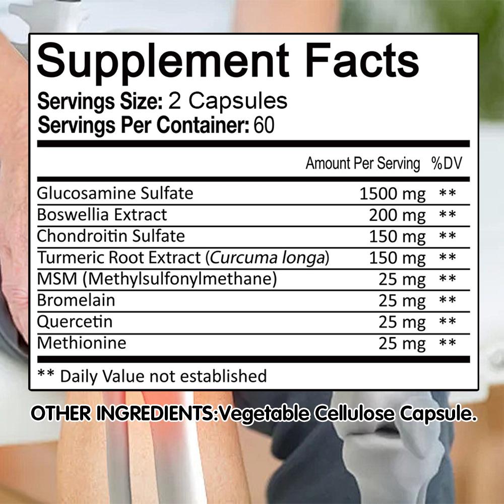 Glucosamine Sulfate Dietary Supplement, With Turmeric Root Extract, Quercetin