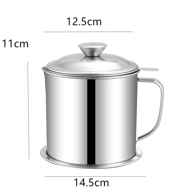 1,3 л Нержавеющая сталь Масляный фильтр Горшок Большая емкость Контейнер может Жироотделитель Фильтр для жира Резервуар для хранения Кухонный инструмент для приготовления пищи