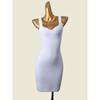 Fashion Sexy Water Drop Collar Bodycon Dress Summer Medium Stretch Thread Pure Color Sexy Square-Neck Knitting Export Dress