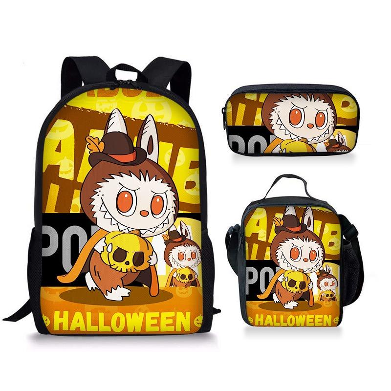 Школьный рюкзак новый трехсекционный сумка для еды пенал студенческий детский рюкзак милый универсальный портативный