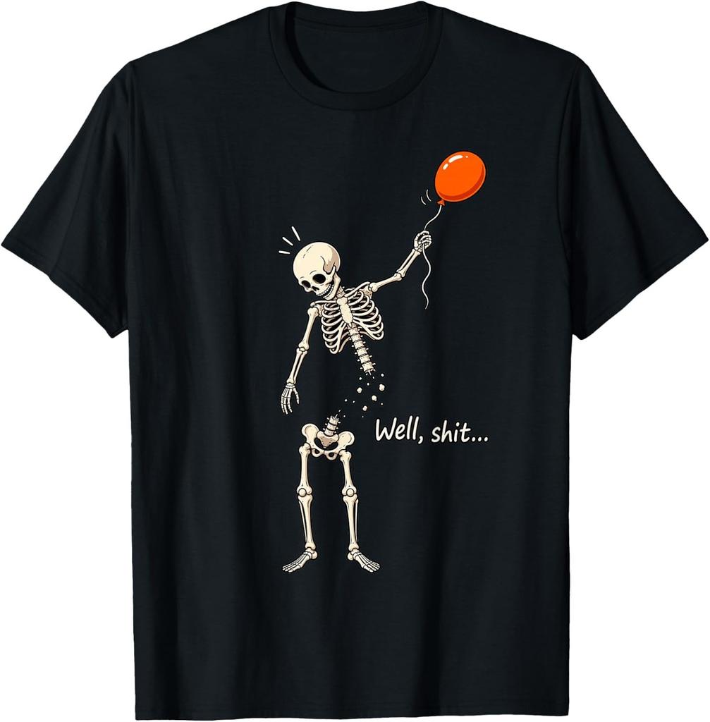 Skeleton Balloon Well Funny Halloween Skeleton Men Women T-Shirt unisex T-Shirt