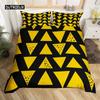 Геометрия Комплект пододеяльника Кинг Синий Белый Черный Треугольный Полосатый Комплект постельного белья Полиэстер Винтажный Ручной Рисунок Жирная Полоса Пододеяльник
