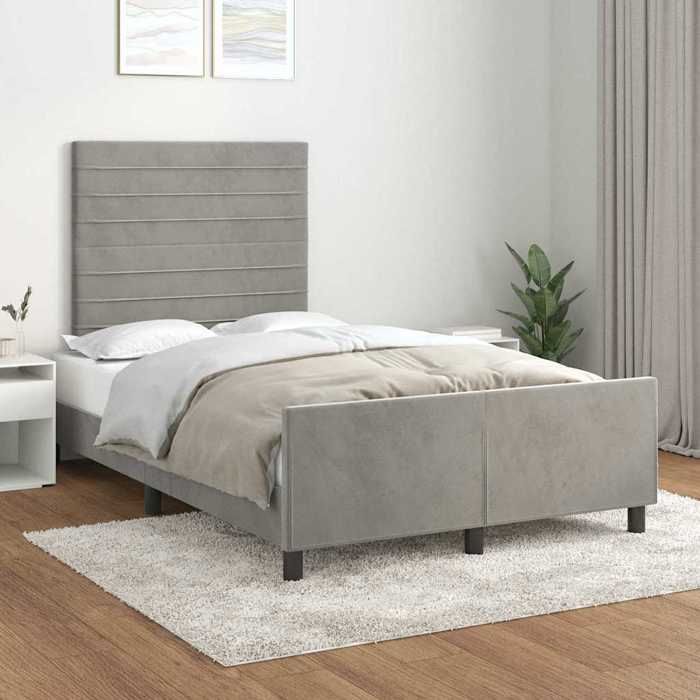 Maison Exclusive - Cadre de lit sans matelas gris clair 120x200 cm velours