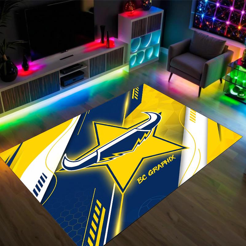 North Queensland Cowboys Design Crystal Velvet Carpet Cozy Non?Slip Printed Rug For Bedroom Living Room Entrance