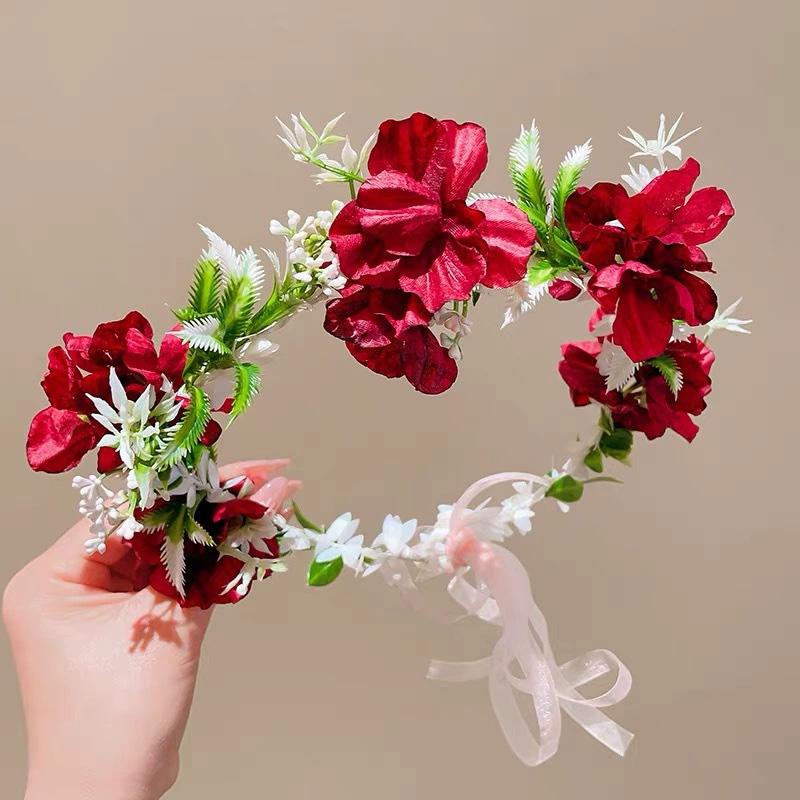 1 шт. Сказочный венок Реквизит для фотосъемки Головной убор Богемный стиль Лента Повязка на голову Лесная серия Головной убор Цветочный венок