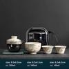 Hand-painted Travel Tea Set Home Car Outdoor Tea Infuser Portable One Pot Three Cups Ceramic Teaware Bring A Storage Bag