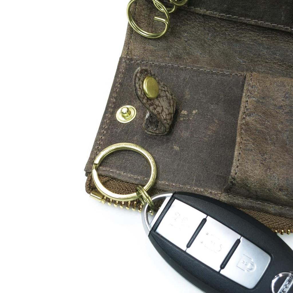 Ключница Baggy Port, Кожа куду, Унисекс, Кольцо для ключей, Держатель для ключей, ZKM-903 (желтый)