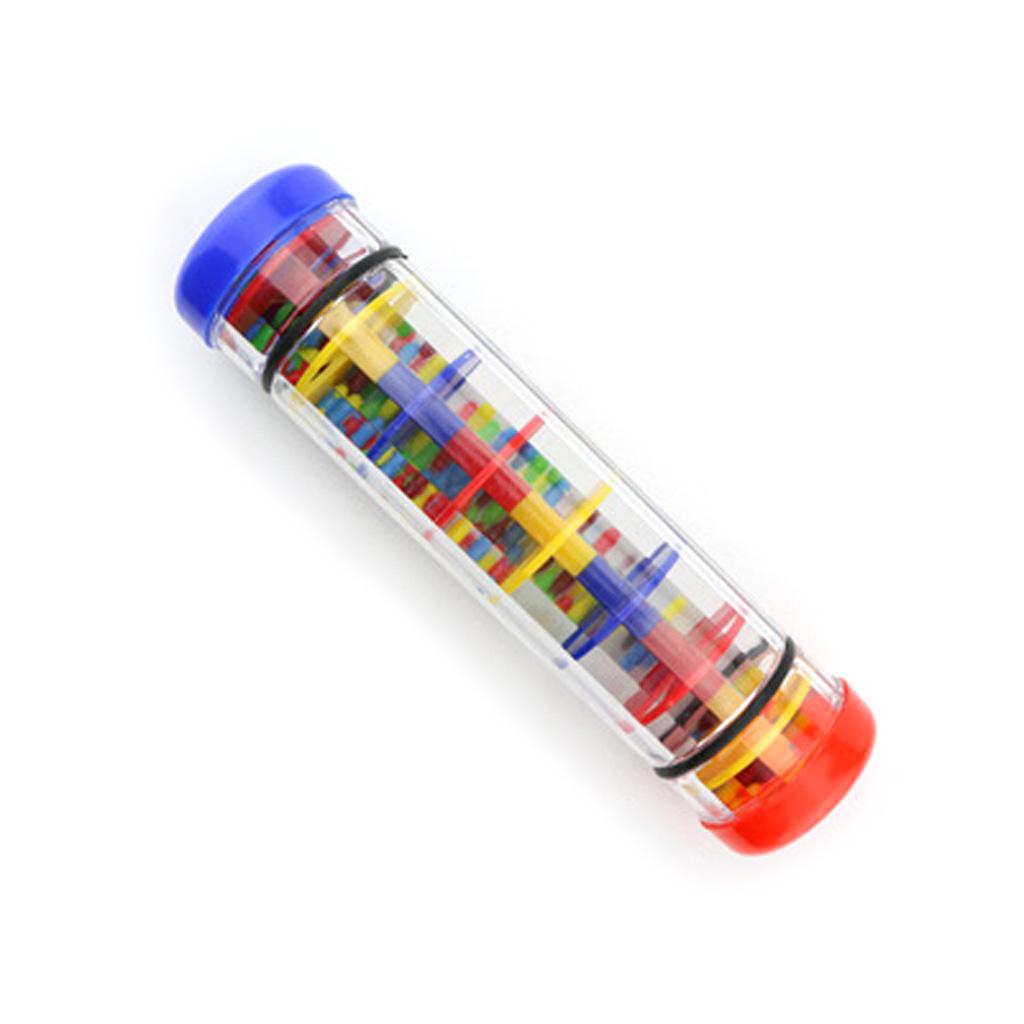Baby Rain Stick Rainmaker Rainbow Mini Wooden Musical Shake Beaded Raindrops Rattle Rainmaker Toy For Baby Shaking Early