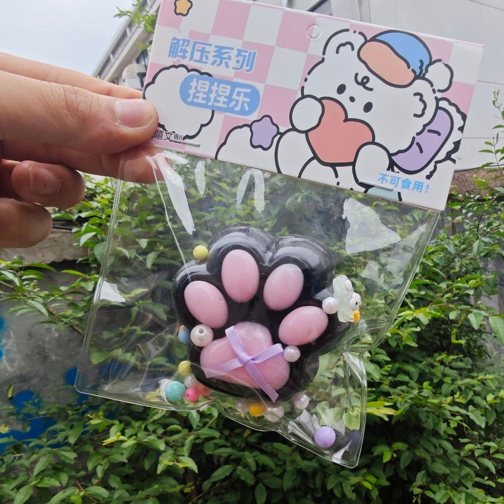 Pearl Squeeze Cat Paw Прозрачная кошачья лапка Щипковая игрушка Забавная кошачья лапка Медленный отскок Игрушка для детей