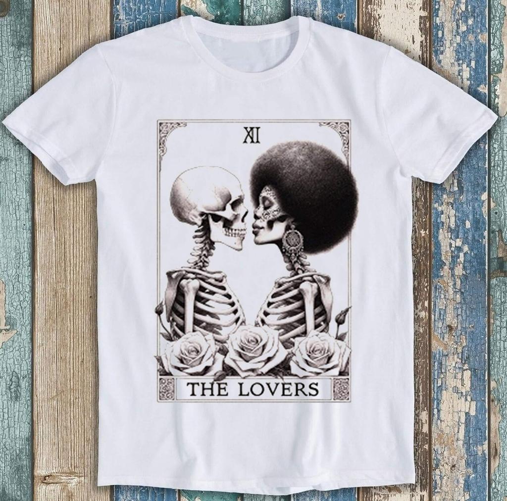 The Lover Tarot Deck Afro Skeleton Best Seller Funny Gift Tee T Shirt T1944