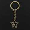 Fashion 30mm Key Ring Metal Key Chain Keychain Jewelry Antique Bronze Silver Color Plated Angel Star 30x24mm Pendant